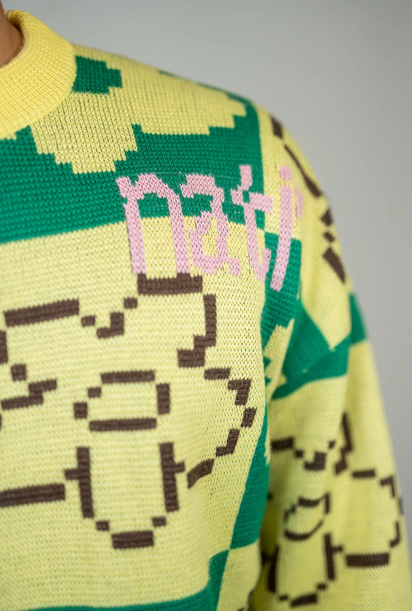 Sweater Snow Pixel Flower - Image 3