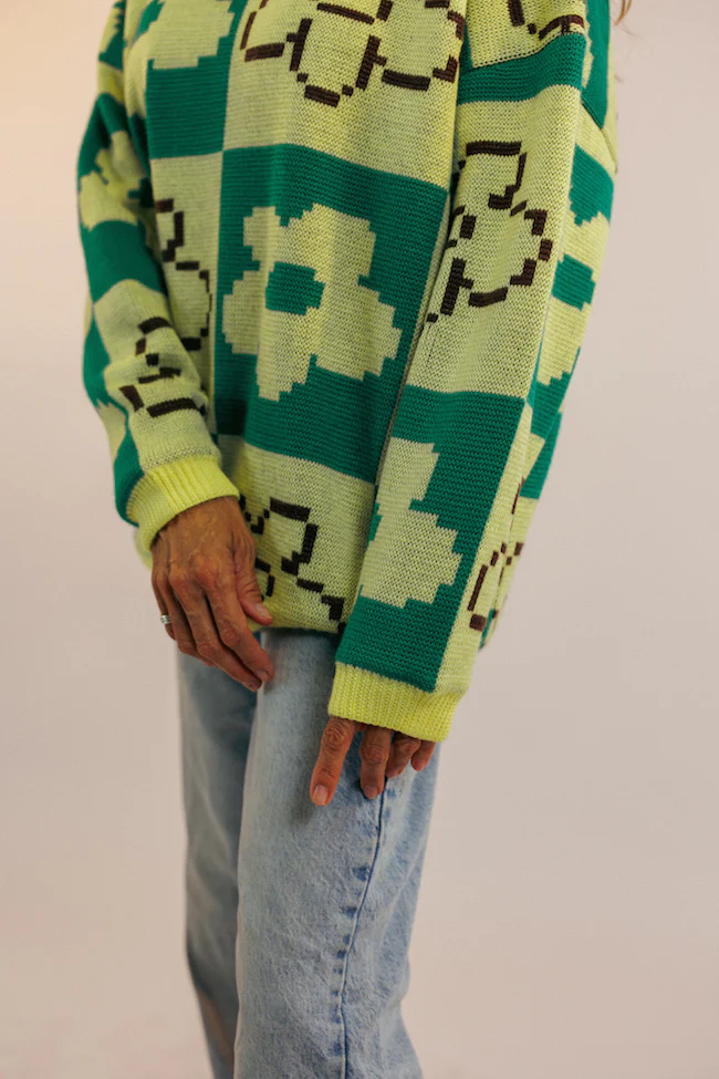 Sweater Snow Pixel Flower - Image 4