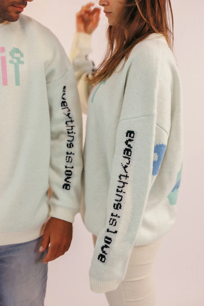 Sweater Snow Multicolore Pixel Flower - Image 3