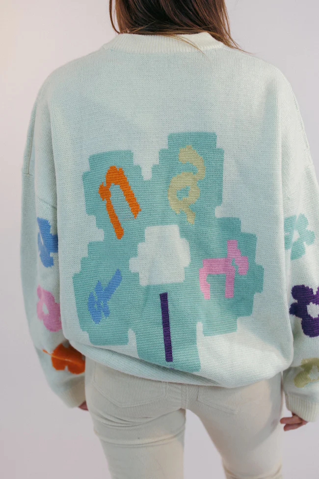 Sweater Snow Multicolore Pixel Flower - Image 4